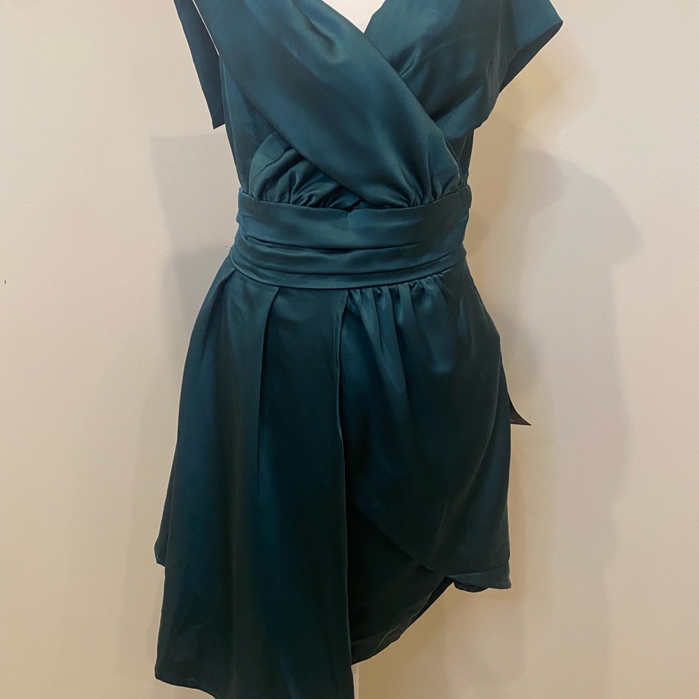 Lulu's Deep Teal Asymmetrical Dress - Picture 4 of 8